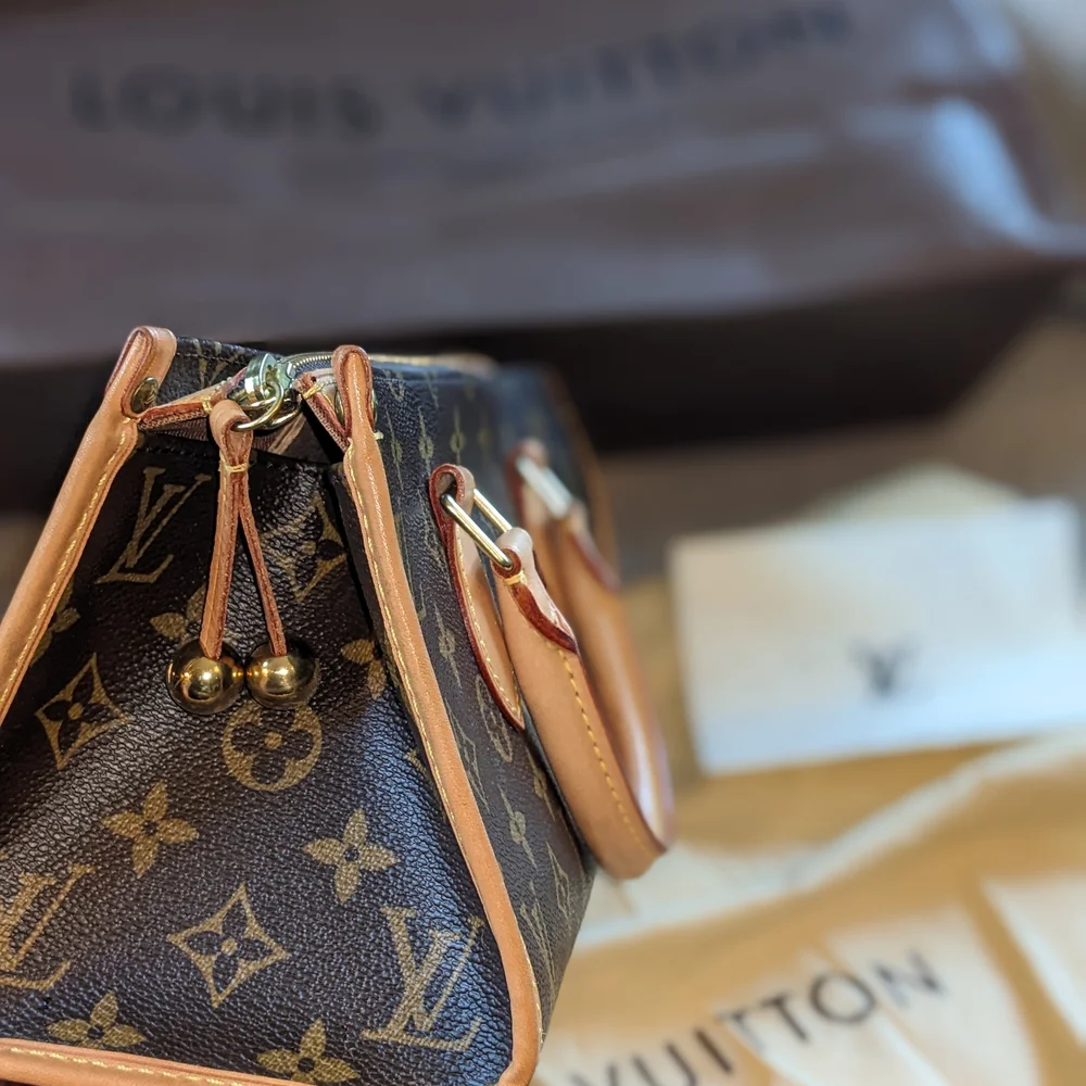 Louis Vuitton Monogram Canvas Brown and Tan Satchel Clutch